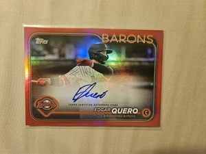 2024 Topps Pro Debut Edgar Quero Red Foil Sp Auto 4/10 Chicago White Sox - Picture 1 of 2