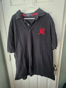 Polo By Ralph Lauren Camicia Uomo Taglia XLT Nera Golf Ricamata Logo Scribile - Foto 1 di 7