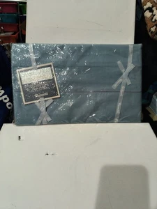 Wamsutta Supercale Plus No-Iron Twin Percale Flat  Sheet Blue NOS - Picture 1 of 6