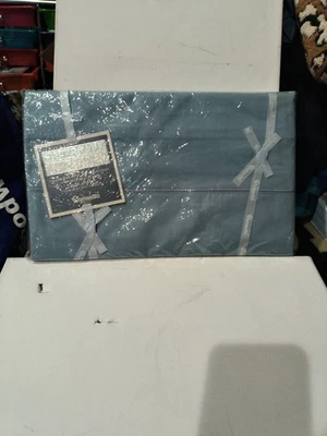 Wamsutta Supercale Plus No-Iron Twin Percale Flat  Sheet Blue NOS - Image 1 of 4