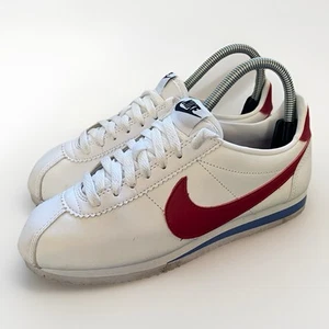 NIKE CLASSIC CORTEZ LEATHER RED WHITE BLUE 807471–103 WOMENS 6 FOREST GUMP SHOES - Picture 1 of 8