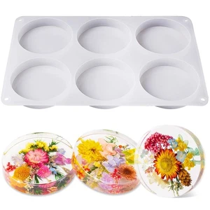 LET'S RESIN Posavasos Extra Profundos Resina Moldes Silicona, Grande 6 Cavidades Silicona... - Imagen 1 de 8