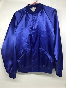 Vintage Cardinal Sz Large Blue Satin Baseball Jacket - Calhoun’s Enterprise, AL - Picture 1 of 8