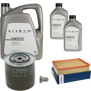 BOSCH Inspektionspaket 7 L VW Motoröl 0W-30 Longlife III FE für Transporter IV - Bild 1 von 12