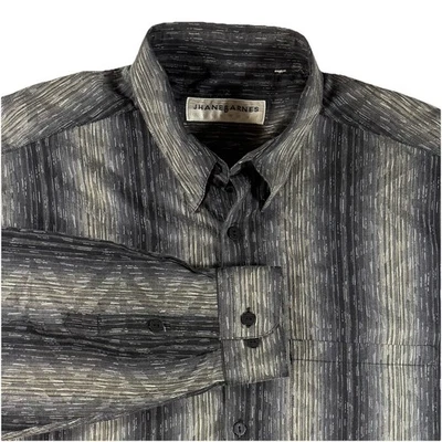 Vintage Jhane Barnes Shirt Men’s XXL 2XL Button Up Long Sleeve Black Gray - Image 1 of 4
