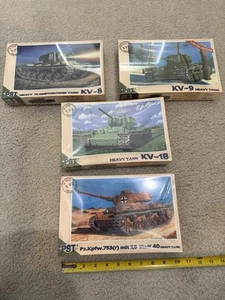PST 1/72 LOT  (4) Armaments WWII KV-8, KV-9, KV-1B & German Pz.Kpfw(r) TANKS - Picture 1 of 6