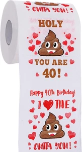 40° Compleanno Regali Divertenti Carta Igienica Gag Regalo Decorazioni Festa per Uomo Donna - Foto 1 di 12