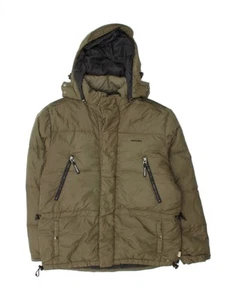 GEOX Mens Hooded Padded Jacket UK 38 Medium Khaki Polyamide CL15 - Picture 1 of 3