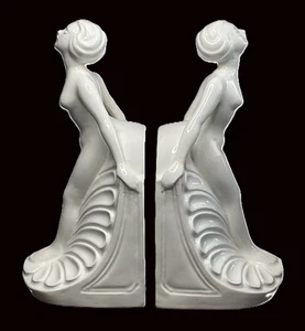Vintage Art Deco Akt Frauen Buchstützen handbemalt - weiß Made in Japan by Vandor - Bild 1 von 24