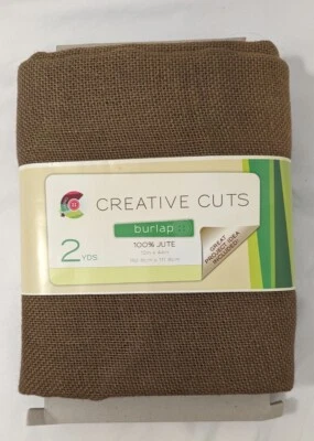 1 Bolt 2 Yards Jute Burlap Fabric by Creative Cuts BROWN country wedding decor - Image 1 of 4