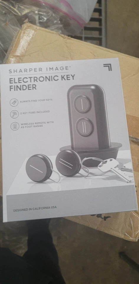 Sharper Image Electronic Key Finder 45' Range Wireless Black with Two Fobs - Image 1 of 1