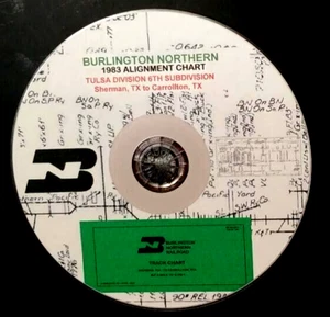 Burlington Northern RR 1983 Tulsa Div 6th #3 Sub Track Chart PDF Page on DVD - Picture 1 of 4