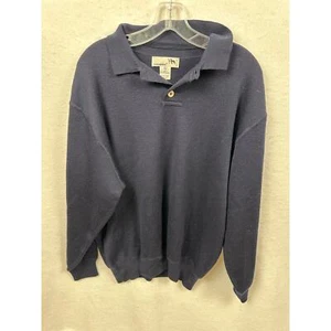 I Levrieri Men’s Navy Blue 1/4 Button 100% Merino Wool Pullover Sweater Size XL. - Picture 1 of 6