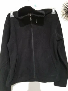 Patagonia Women Fleece Black Full Zip Up Light Jacket Sz S Narvartis Uncology - Picture 1 of 9
