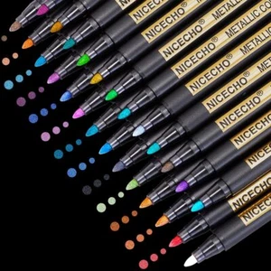 Metallic Markers Pens Medium Tip for Black Paper Card Rock Painting 26 Colors - Picture 1 of 7