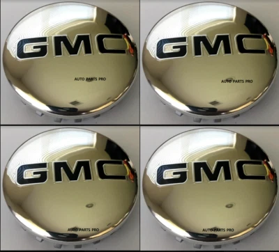 Juego de 4 tapas de rueda GMC Sierra Yukon 2014-2021 con logotipo GMC negro NUEVO Foto 1 de 2