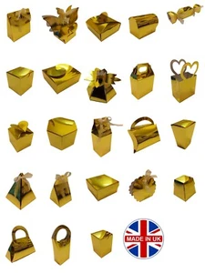 Cajas de regalo doradas de lujo para bodas - fiestas - bautizos - compromiso - Imagen 1 de 24