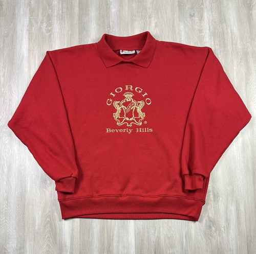 SUPREME Felpa Pullover Vintage Giorgio Beverly Hills Uomo Taglia Media anni '90