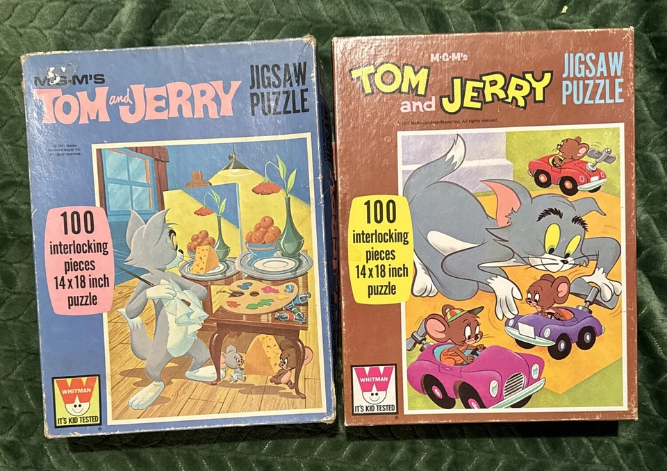 Vintage Tom And Jerry Jigsaw Puzzles 100 Piece 1970s Lot Of 2 - Image 1 of 1