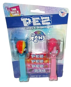 MY LITTLE PONY CRYSTAL Pez Dispensers ~ RAINBOW DASH/PINKIE PIE ~ 2 pack - Picture 1 of 1