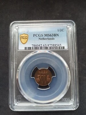 Netherlands : 1/2 Cent 1873 ; PCGS : MS 63 - Image 1 of 2