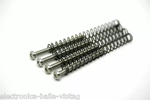 4x NICKEL HUMBUCKER PICKUP MOUNTING SCREWS + SPRINGS - ONLY USA PICKUPS! - Bild 1 von 1