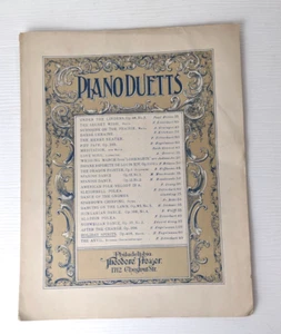 antiguo dúo de piano Holiday Spirits March 1900 H Engelmann - Imagen 1 de 4
