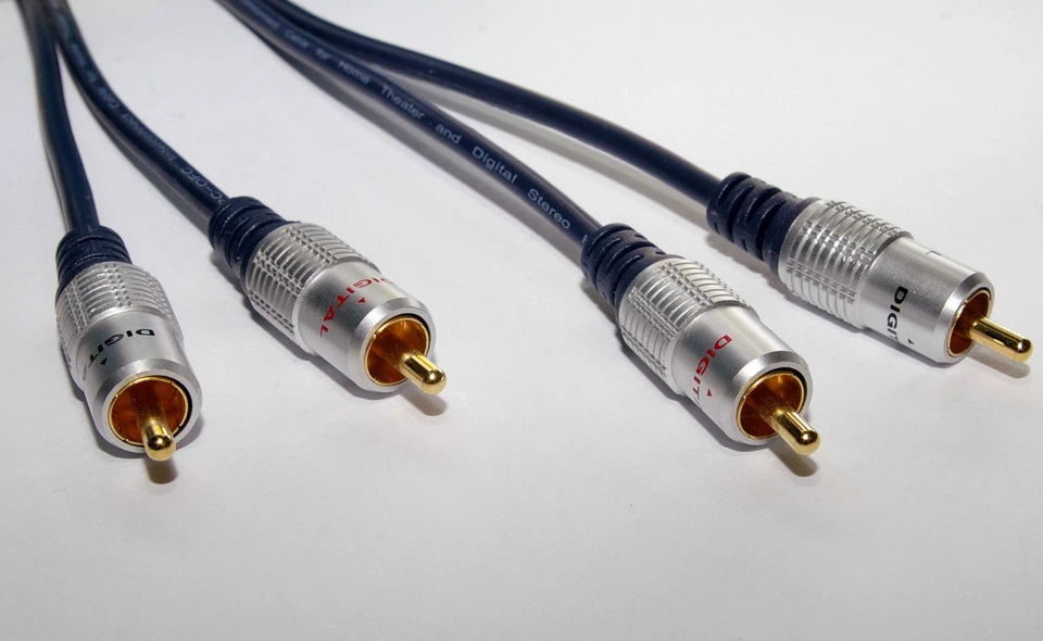 Pro Signal Stereo Audio 2 x RCA to 2 x RCA Twin Phono Plug Cable 0.5m - 50cm