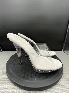 Pleaser Fabulicious Womens Sandal 10 Clear Transparent  Stripper Dancer Shoe - Picture 1 of 16