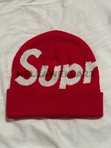 New Supreme Big Logo Beanie Red FW19 Ships Fast Cashmere Fall Winter 2019 NWT DS - Picture 1 of 4