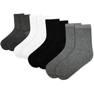 Kids Boys Girls Back to School Cotton Rich Plain Ankle school Socks Pack Of 6 - Picture 1 of 31