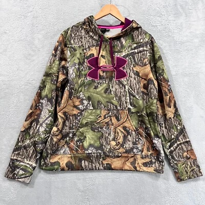 Under Armour  Hoodie Women’s Large Camouflage Storm Mossy Oak Loose Cold Gear - Image 1 of 4