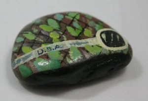 USA Military Helmet Painted Pebble Vietnam Look like M1 M2 Folk Art - Picture 1 of 7