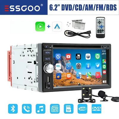 2 DIN Autoradio Carplay Android Auto Mit DVD/CD FM AM RDS USB Bluetooth MIK +Kam - Bild 1 von 4