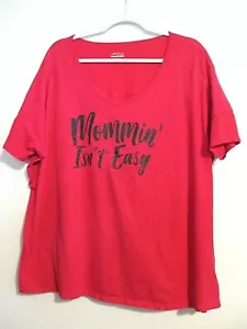 BCG Women 3X Short Sleeves V Neck Graphic T Shirt " Mommin' Isn't Easy" - Picture 1 of 6