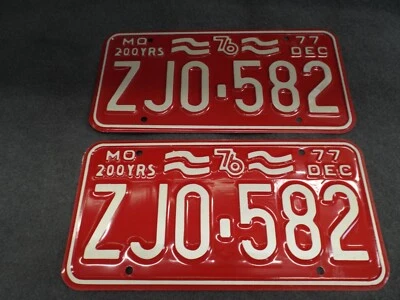 Nuevo de Lote Antiguo 1977 Missouri matrículas ZJ0-582 Ford Chevrolet Dodge AMC Pontiac Buick Foto 1 de 4