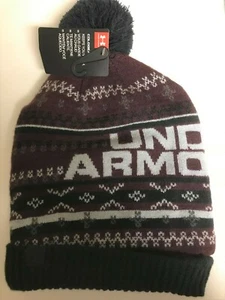 Men's Underarmour Winter Ski Hat Teal, Navy, Black or Maroon NEW MSRP $28.00 - Picture 1 of 13