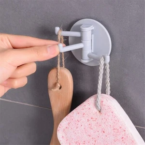 Gancho giratorio sin costuras con soporte fuerte gancho cocina, colgador de pared de baño - Imagen 1 de 12