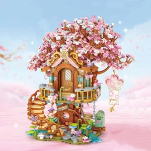 LOZ mini Blocks Kids Building Toys Cherry Blossoms Tree House Girls Gift 1381 - Picture 1 of 7