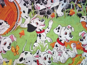 Disney 101 Dálmatas Doble Hoja Plana Vintage Artesanal Costura Tela Niños Cachorros - Imagen 1 de 2