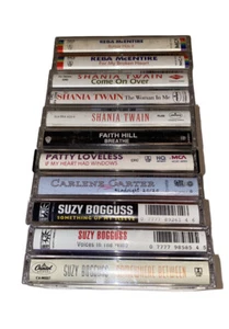LOT 11 Cassette Tapes Reba Shania Twain Suzy Bogguss Faith Hill Carlene Carter - Picture 1 of 4