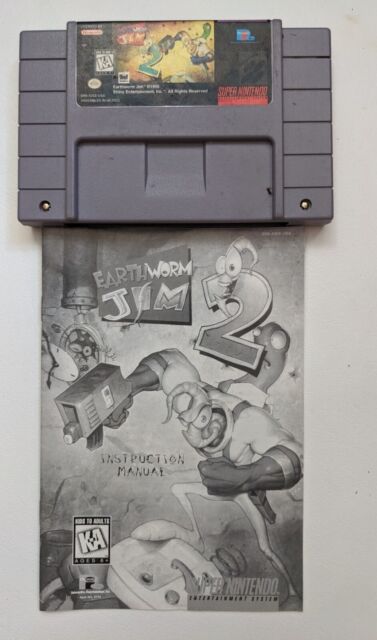 Fita Snes Earthworm Jim Minhoca Cartucho Super Nintendo Novo