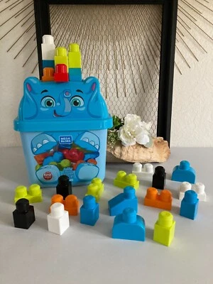 325⚜️ Jeu de Gros Blocs de Construction 25 Pieces Boite Mega Bloks L'éléphant Foto 1 de 4