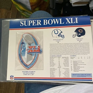 SUPER BOWL 41 ~ COLTS vs BEARS ~ OFFICIAL SB XLI Willabee & Ward NFL - Bild 1 von 7
