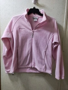 Columbia Fleece Jacket Pink Youth XL Lightweight Pockets Soft Zip Up Clean - Picture 1 of 13