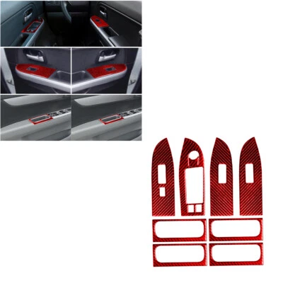 Cubierta de control de ventana interior de fibra de carbono roja 9 piezas para Suzuki Grand Vitara Foto 1 de 4