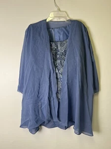 Mother of the Bride 3-piece formal pantsuit US sz 4 (periwinkle blue) NWT - Picture 1 of 4