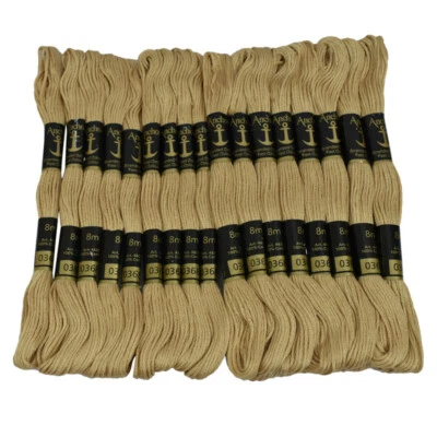 Anchor Thread Floss Sewing Beige Cross Stitch Cotton Embroidery Craft, 25 Skeins - Image 1 of 4