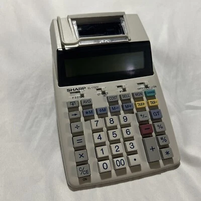 Sharp EL-1801V Portable 12-Digit 2-Color Serial Printing Calculator - Image 1 of 4
