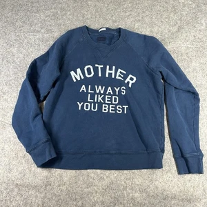 Mother The Drop Square Pullover Sweatshirt Women’s XS Navy Blue Crewneck Cotton - Picture 1 of 10